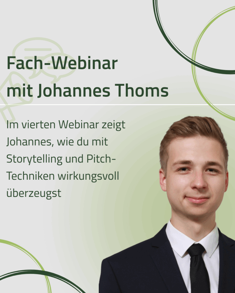 Webinar 04: Pitch-Training & Storytelling mit Johannes Thoms